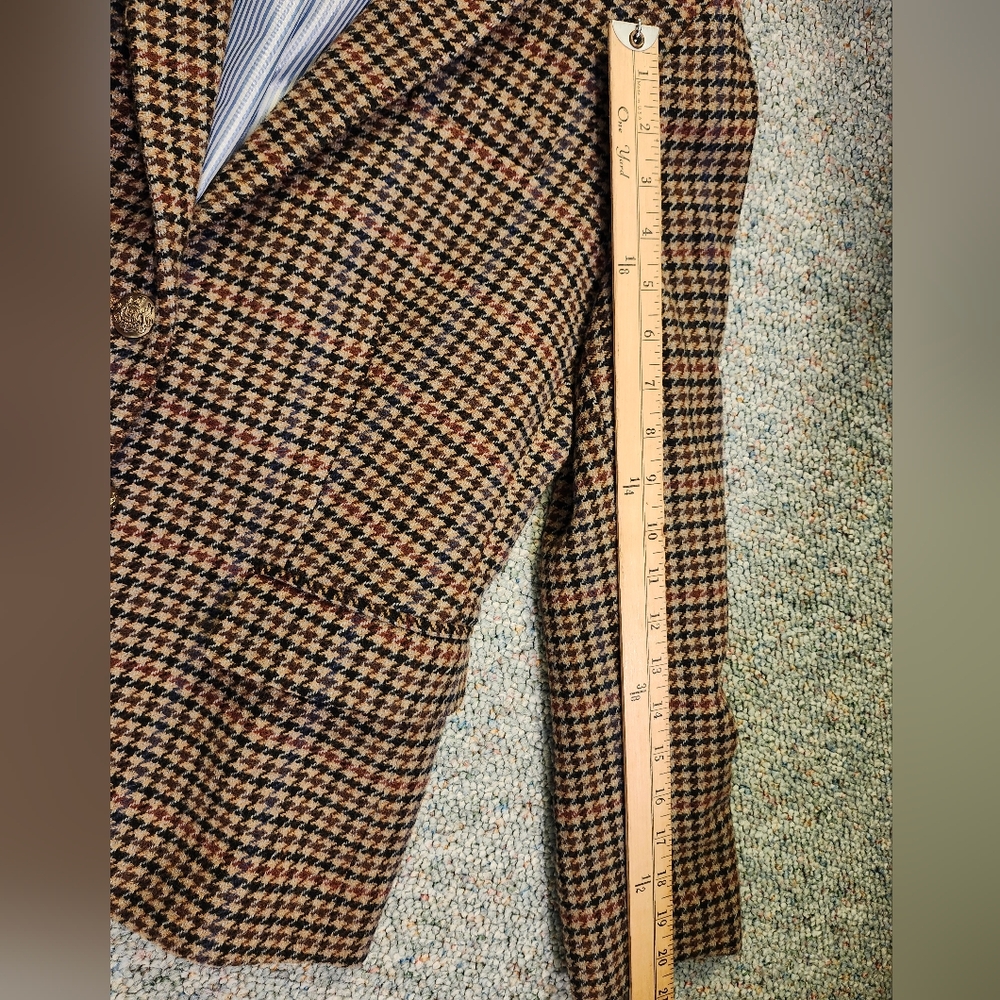J. Crew Brown Houndstooth Schoolboy Blazer Size 4 - Picture 9 of 11